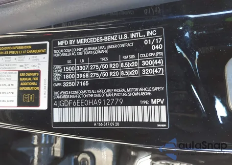 2017 Mercedes-Benz Gls 450 4Matic z USA, uszkodzony, nr VIN 4JGDF6EE0HA912779